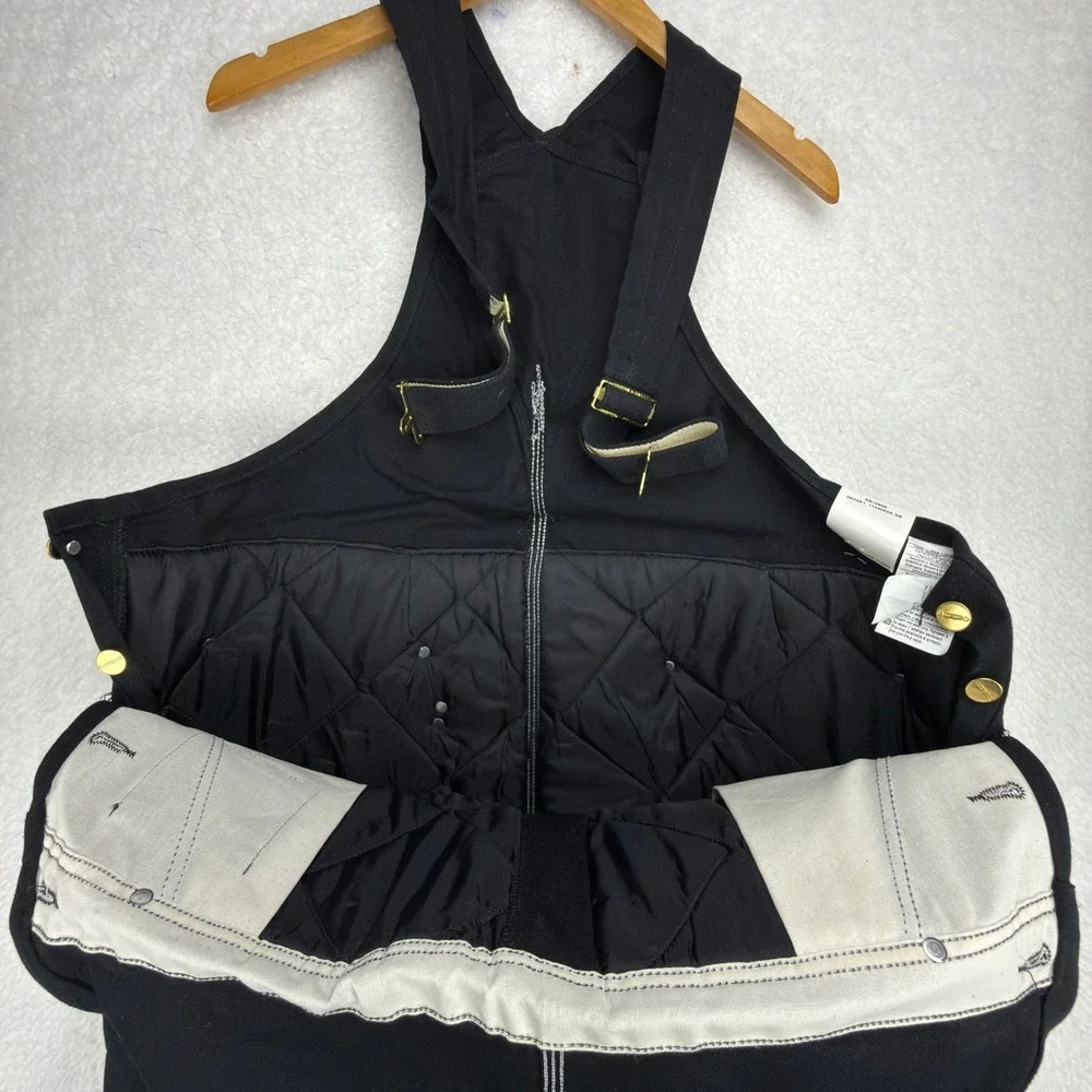 Carhartt Arctic Quilt Lined Bibs Overalls Mens 42x34 R03 BLK Black NWT‎ NOS